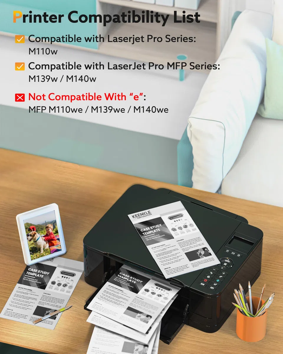 KEENKLE 142A Toner Con Chip Compatibili per HP 142A 142X W1420A W1420X per Toner HP Laserjet M140w per HP Laserjet Pro M110 M110w Laserjet Pro MFP M140w M140 M139 M139w (Nero, 1-Pack)