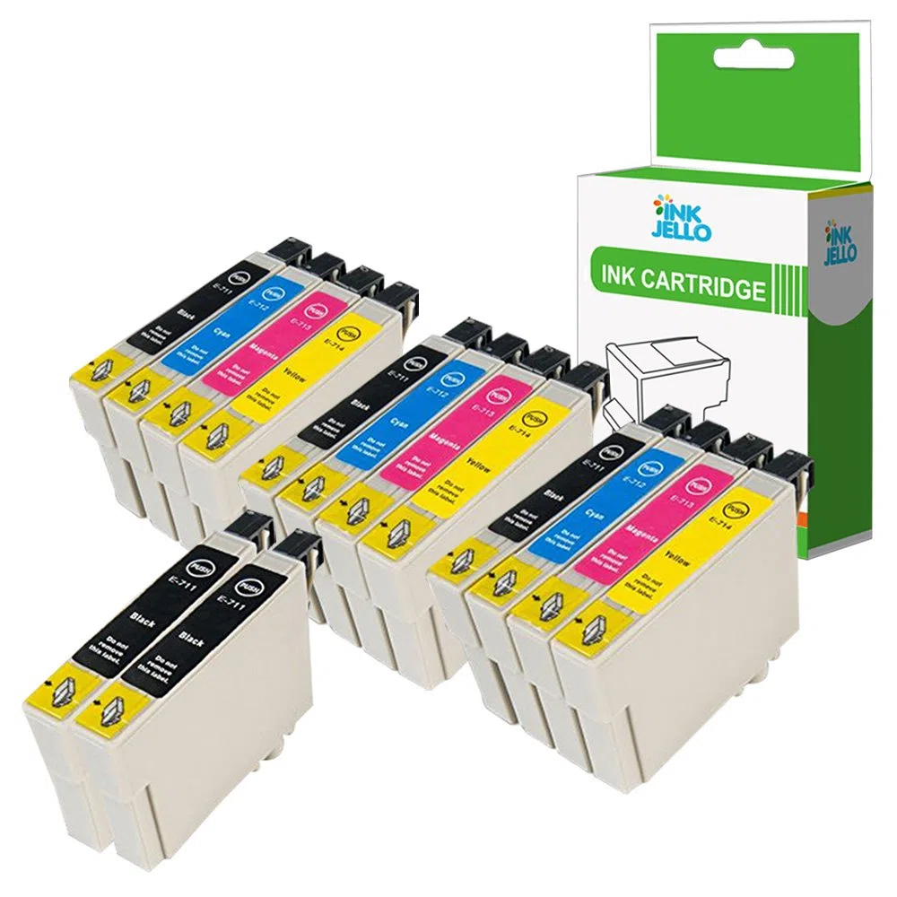 InkJello Compatibile Inchiostro Cartuccia Sostituzione Per Epson Stylus CX4300 D120 D5050 D78 D92 DX400 DX4000 DX4050 DX4400 DX4450 DX5000 DX5050 DX6000 DX6050 DX7000F DX7400 T0715 (B/C/M/Y, 14-Pack)