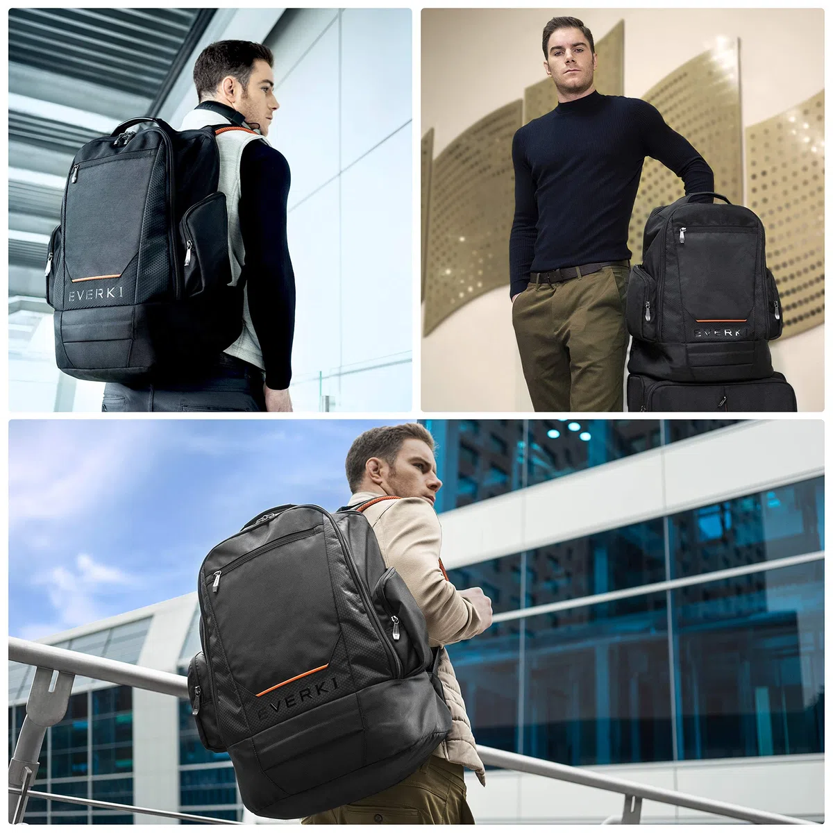 Everki ContemPro Rucksack Laptop 17 bis 18,4 Zoll, Groß, Business und Gaming, Schwarz, 42 l