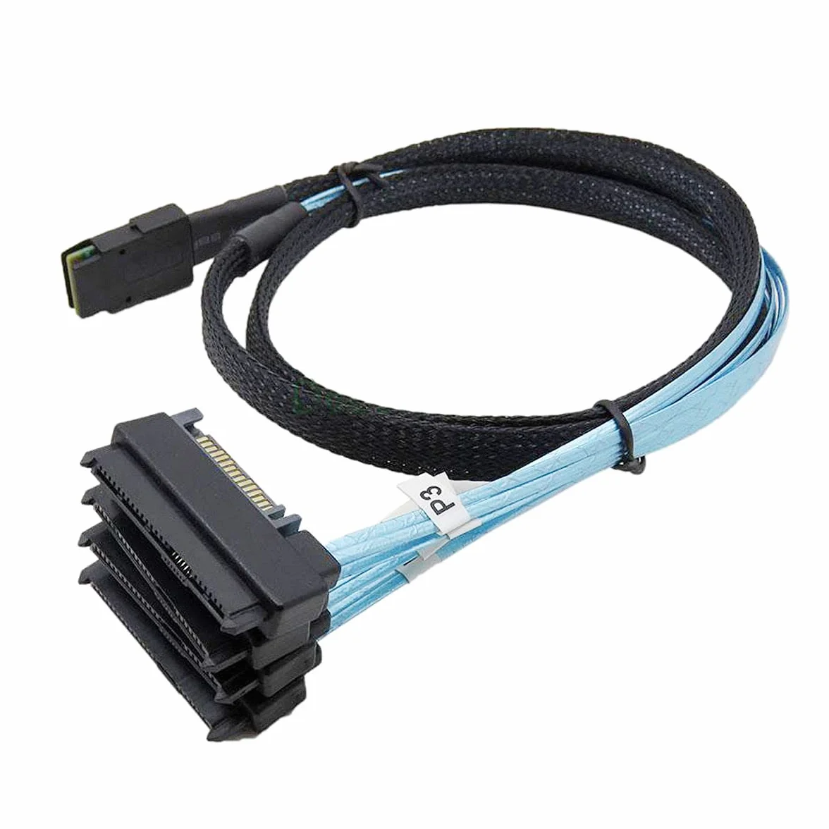 Cablecc Mini SAS SFF-8087 Host a 4 SFF-8482 Target SAS Hard Disk e SATA Cavo di alimentazione 50 cm