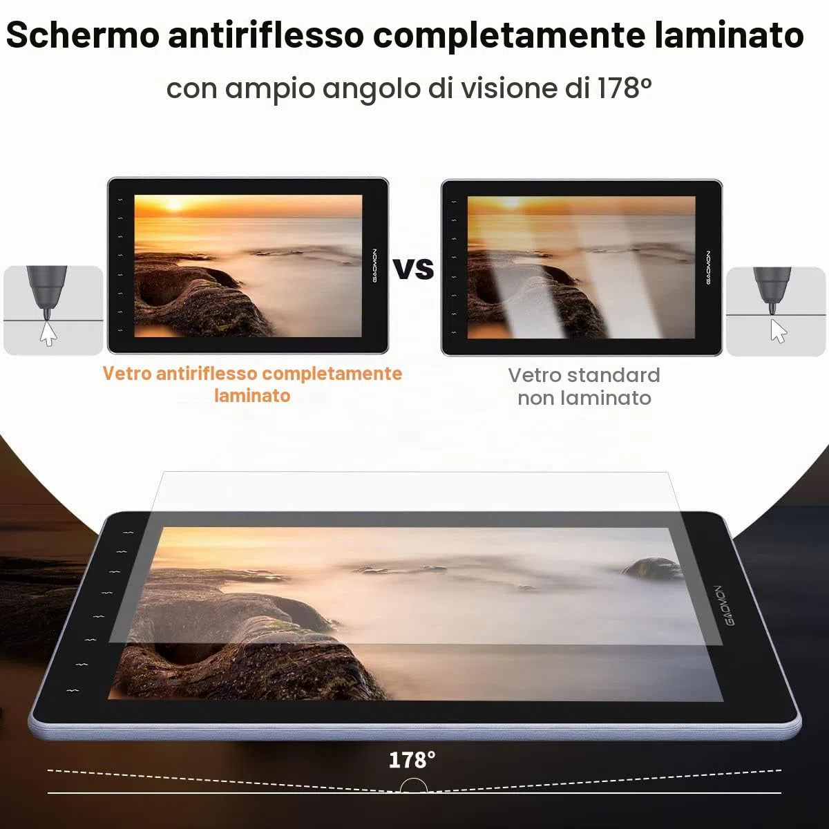 GAOMON Tavoletta grafica PD1610 supporta Windows 7.0 /macOS10.12/Android 6.0（USB3.0 DP1.2）o versioni successive. Può funzionare con la maggior parte dei software grafici come Adobe Photoshop