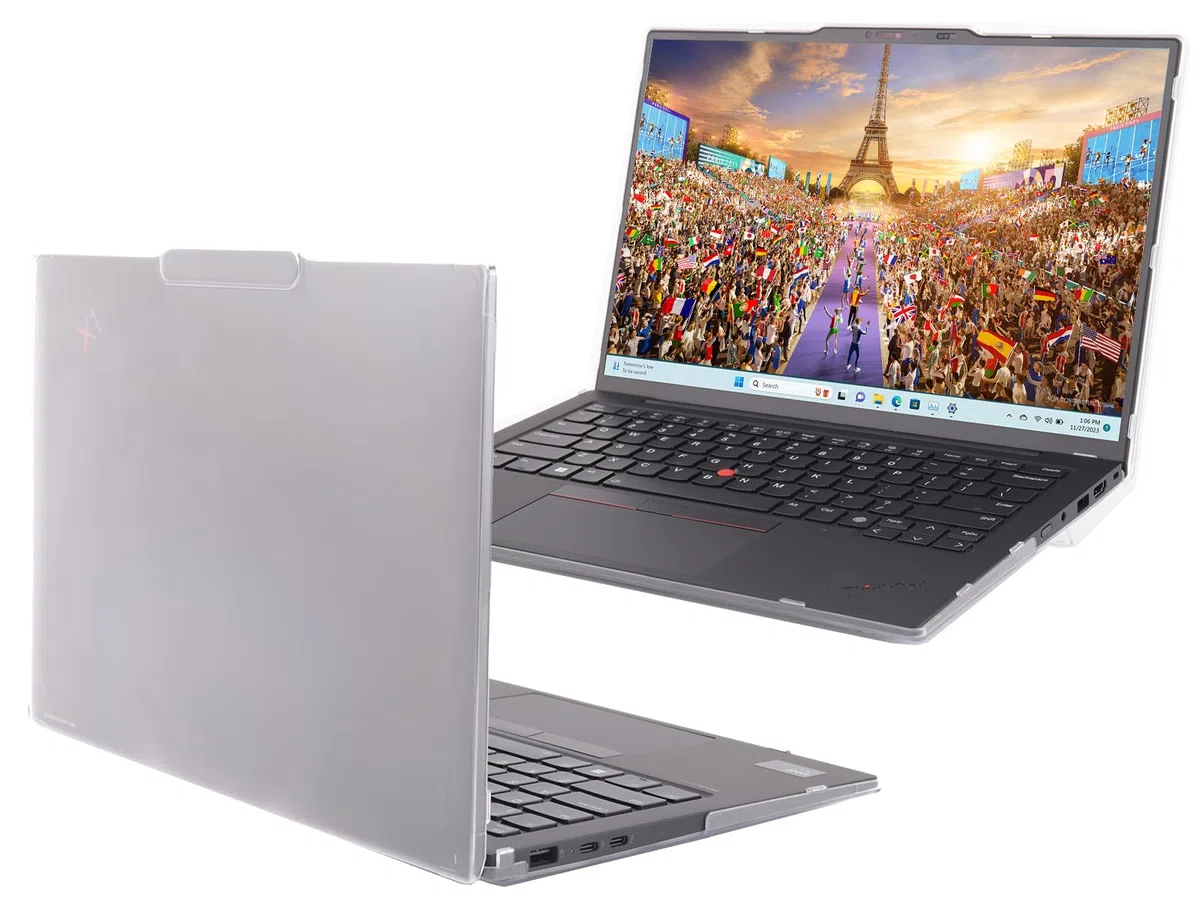 mCover Custodia rigida compatibile solo per notebook Lenovo ThinkPad X1 Carbon Gen 12/13 da 14" 2024-2025 (con cerniera a 180 gradi, non compatibile con altri modelli Lenovo) - Trasparente
