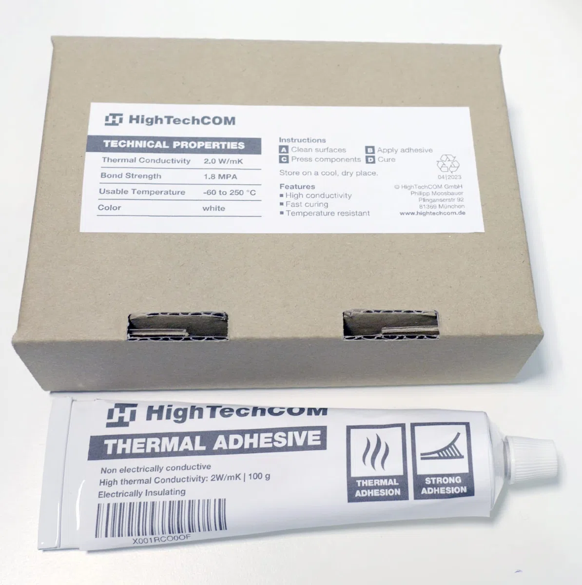 2 W/mK, colla termica per dissipatore di calore, liquido, 100 g, ideale per dissipatore di calore, LED, RAM, GPU e elettronica di potenza, silicone con componenti in alluminio