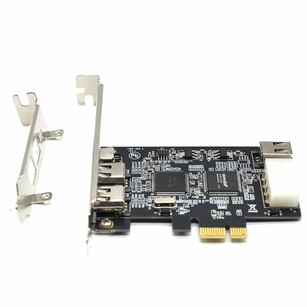 Padarsey Scheda PCIe Firewire per Windows 10, PCI Express IEEE 1394 a 4 porte (3 x 6 pin e 1 x 4 pin), adattatore Firewire 800 1394a per Windows 7/8/Mac OS con supporto discreto e
