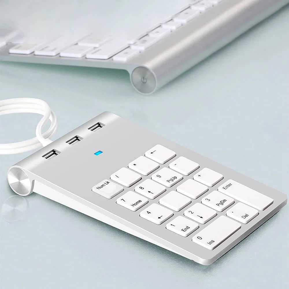 Mini Tastiera Numerica Tastiera 18 Tastierino Numerico Tastierino Numerico Tastierino Numerico con 3 Porte Hub USB per PC Desktop Portatile