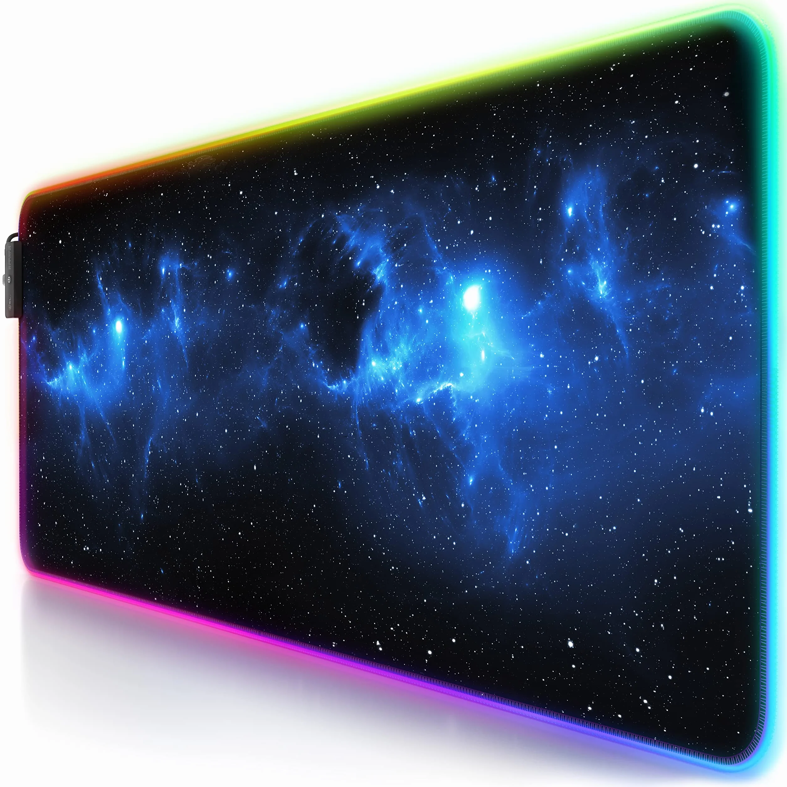 TITANWOLF - RGB Tappetino per Mouse da Gioco XXL - Mouse Pad Gaming - 800x300mm - Stars11 LED Colori e Effetti di Luce - Precisione e velocità - Lavabile - per Computer PC e Laptop -