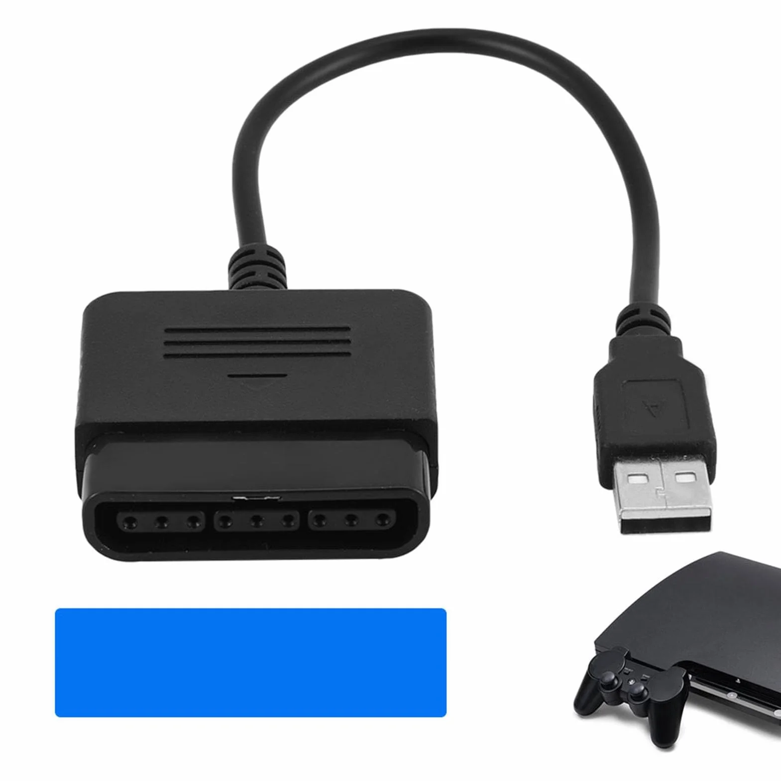 Tissting Adattatore Controller PS2 a USB, Convertitore Cavo per Controller PS3/PC, Materiale ABS, Compatibile con PS2, PS3, PC per Giocatori di Videogiochi