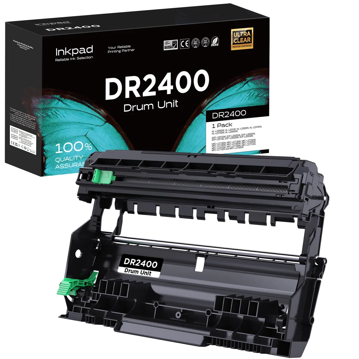 iNKPAD DR2400 Tamburo (Solo unità tamburo) per Brother DR-2400 per Brother DCP-L2530DW L2510D L2537DN L2550DN HL-L2350DW L2310D L2357DW L2370DN L2375DW MFC-L2710DW L2710DN L2730DN DW L2755 0DW