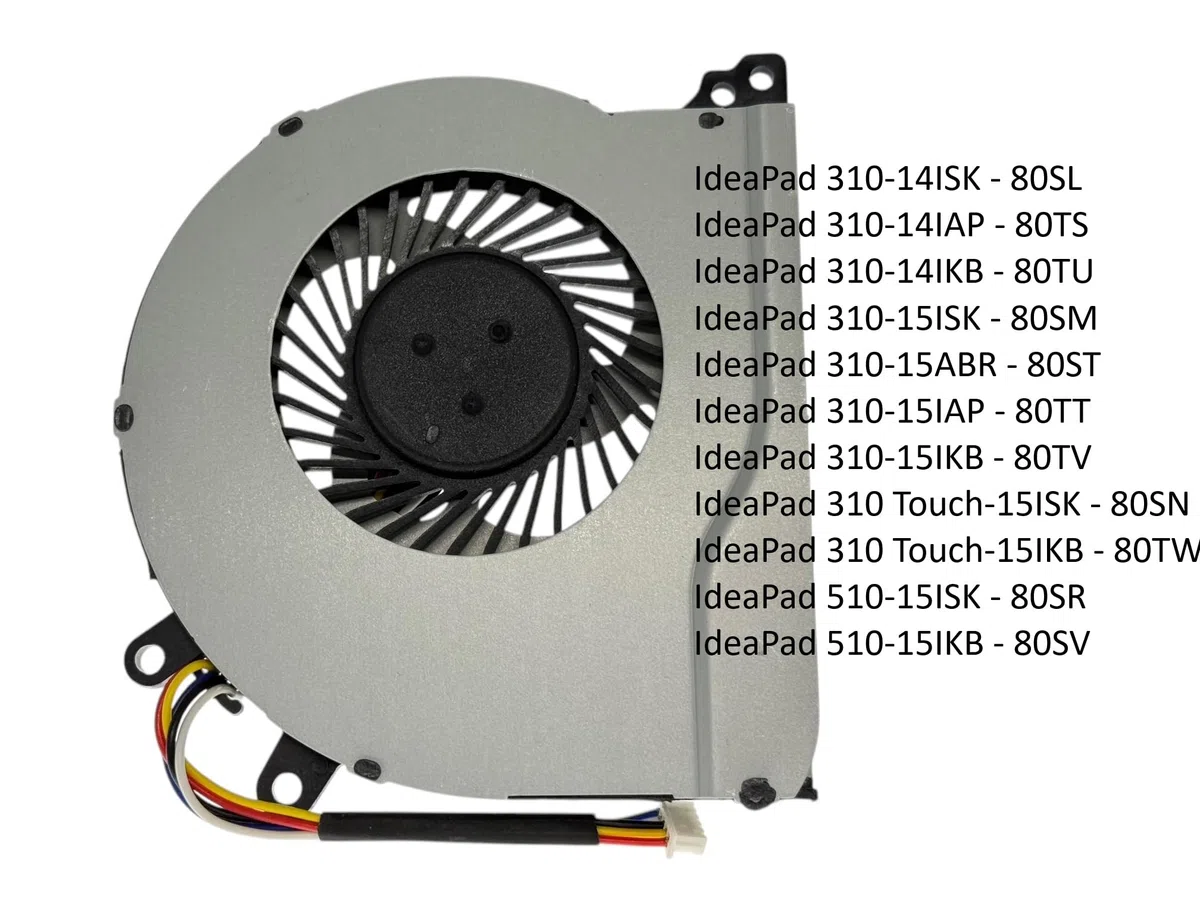 Ventola di Raffreddamento CPU per Lenovo IdeaPad 310 Touch-15IKB, 310-14IKB, 310-15IKB, 310-15IAP, 310-14ISK, 310-15ISK, 310-15ABR, 310-14IAP, 510-15ISK, 510-15IKB; NP: 5F10L35775, DC28000CZF0
