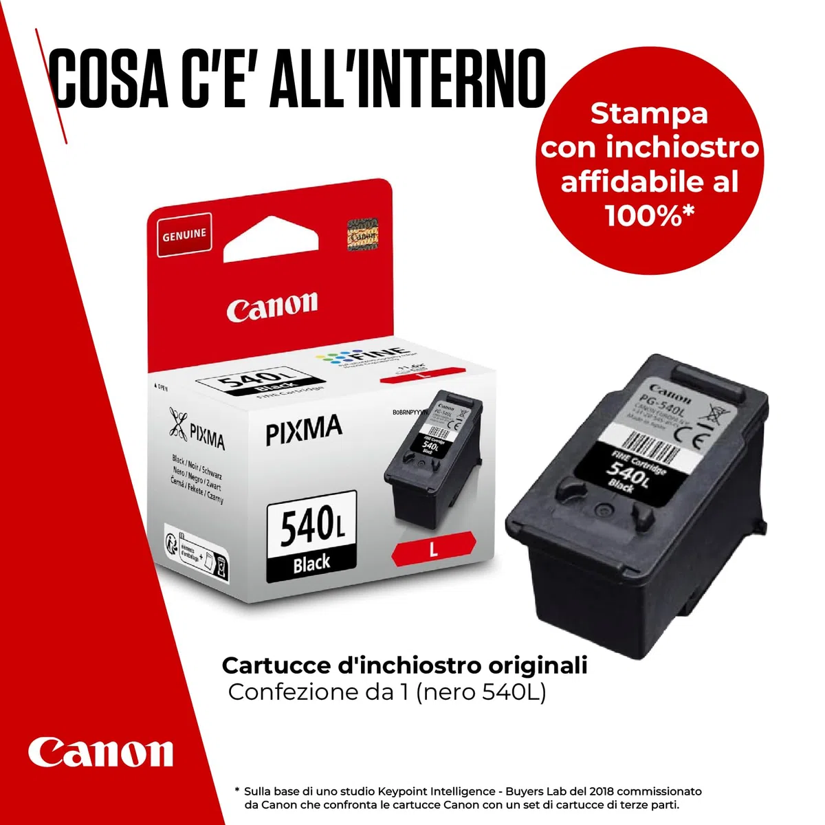 Canon Ink - PG-540L Cartuccia d'inchiostro nera originale a resa elevata per stampanti - Stampa fino a 300 pagine A4 (1 cartuccia)