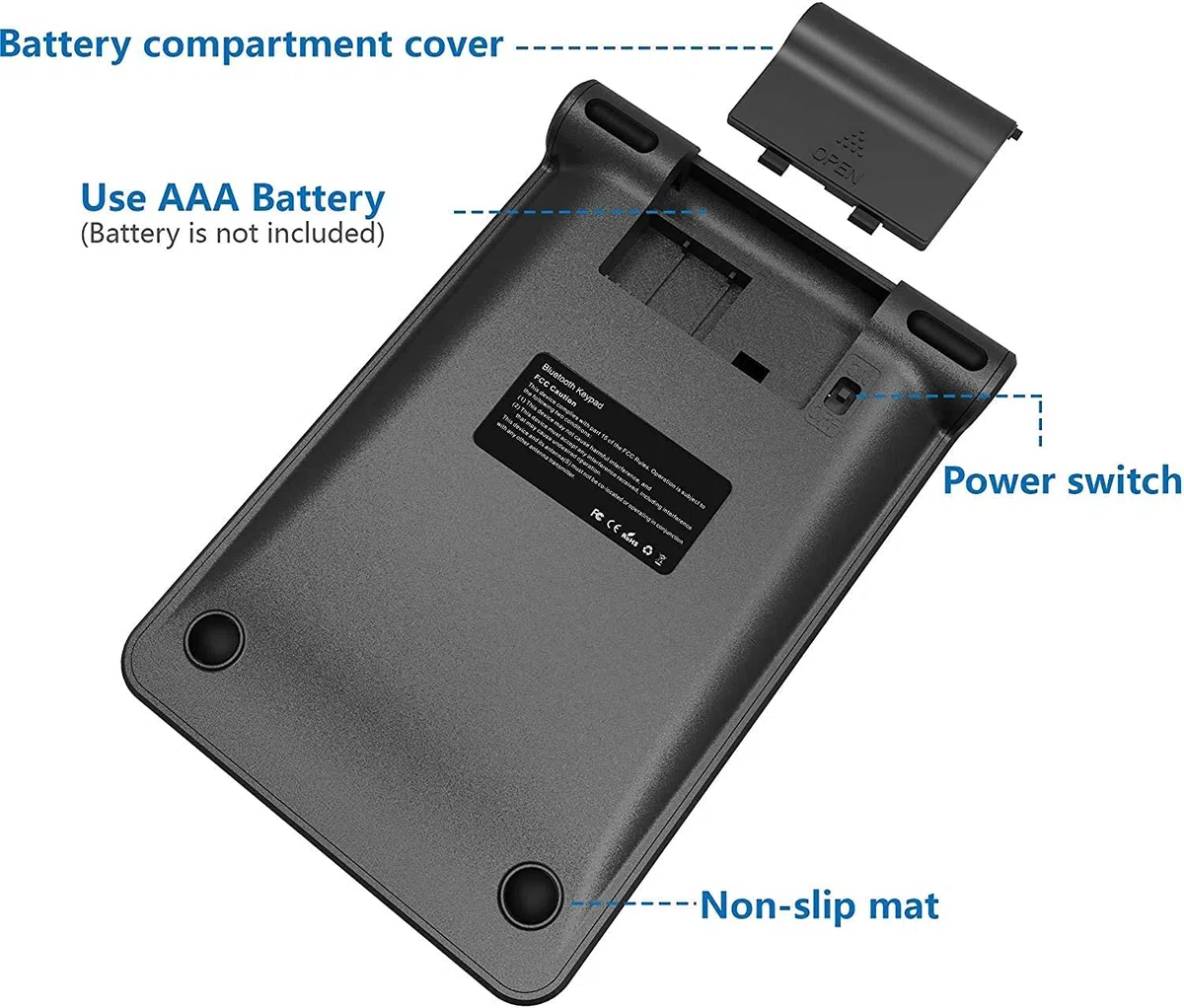 Tastierino Numerico Bluetooth, Tastierino Numerico Bluetooth 22 Tasti, Estensione per Tastiera per Contabilità e Inserimento Dati, Tastierino per Laptop, Notebook, PC e Desktop