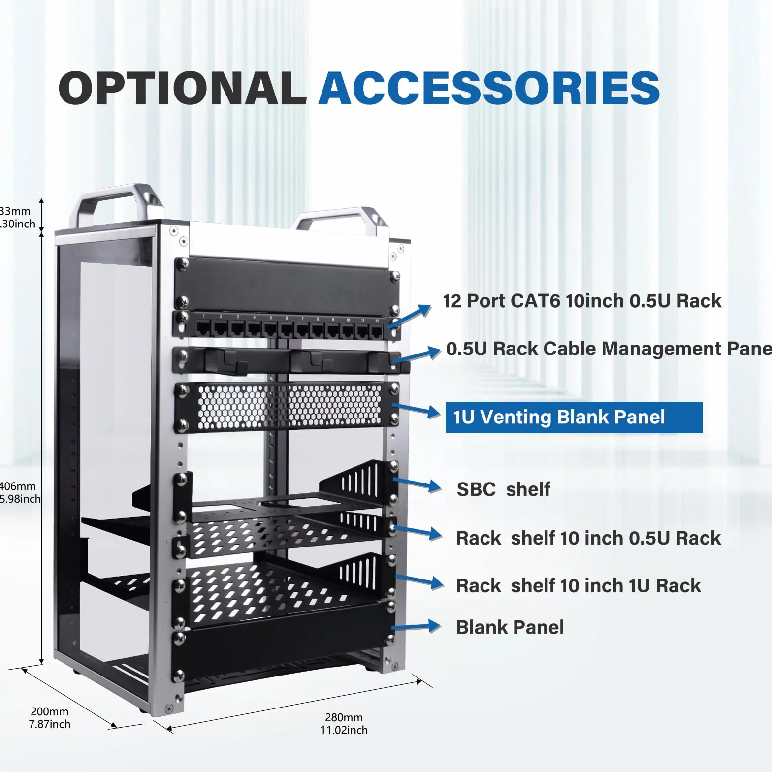 GeeekPi Pannello vuoto ventilato 1U da 25,4 cm, piastra di montaggio per rack DeskPi RackMate T0/T1/T2/T0 Plus/T1 Plus/TL1 e rack per server rack da 10" (nero, 2 pezzi)
