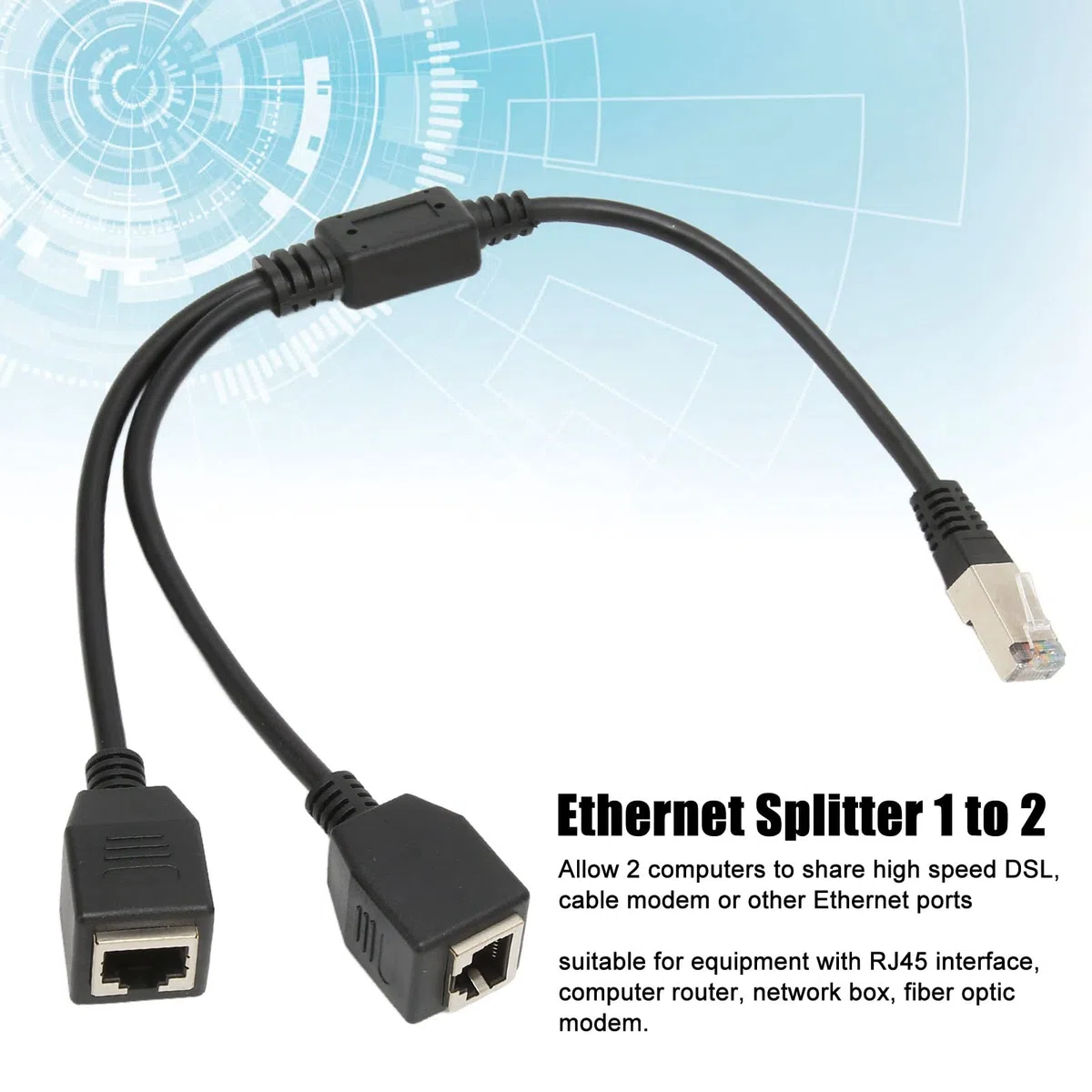 Zunate Cavo sdoppiatore Ethernet Adattatore di Rete RJ45, Cat5 RJ45 Adattatore per Cavo Internet da 1 Maschio a 2 Femmine per Router di Computer, Scatola di Rete, Modem a Fibra Ottica