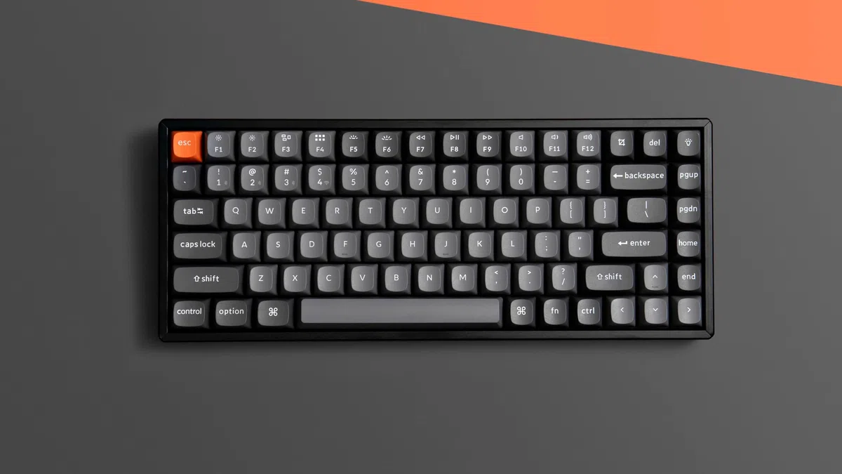 Keychron K2 MAX Tastiera meccanica wireless, 2,4 GHz/Bluetooth/USB-C, LED Bianco, QMK/VIA, Macro programmabili, PBT Keycaps, Per Mac Windows, Super Red Switch