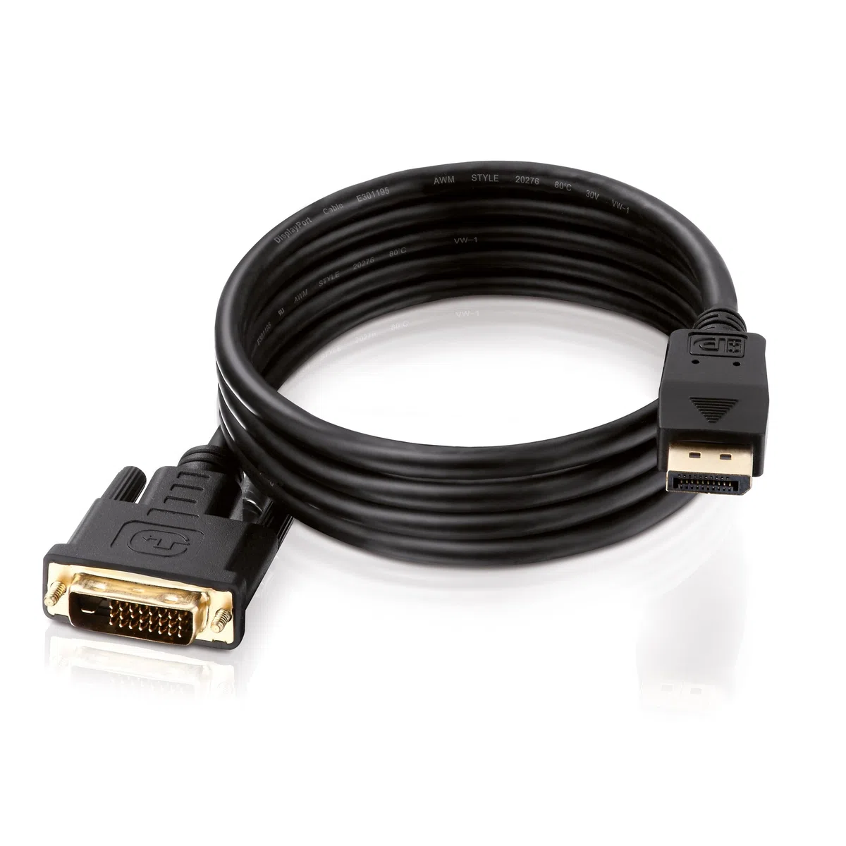 HDSupply DC045-010 Cavo di collegamento DisplayPort / DVI (connettore DisplayPort - connettore DVI single link), contatti dorati, 1,00 m, nero