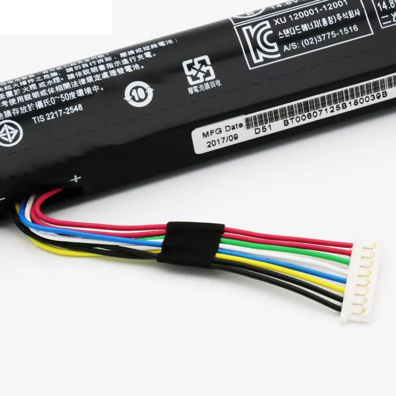 14.8V 2500mAh 37Wh AL15A32 4ICR17/65 Batteria di ricambio per Acer Aspire E5-473A E5-473G E5-474G F5-572G E5-573 E5-573G E5-573T E5-574 E5-574G E5-752G E5-772 E5-772G E5-773 E5-773G