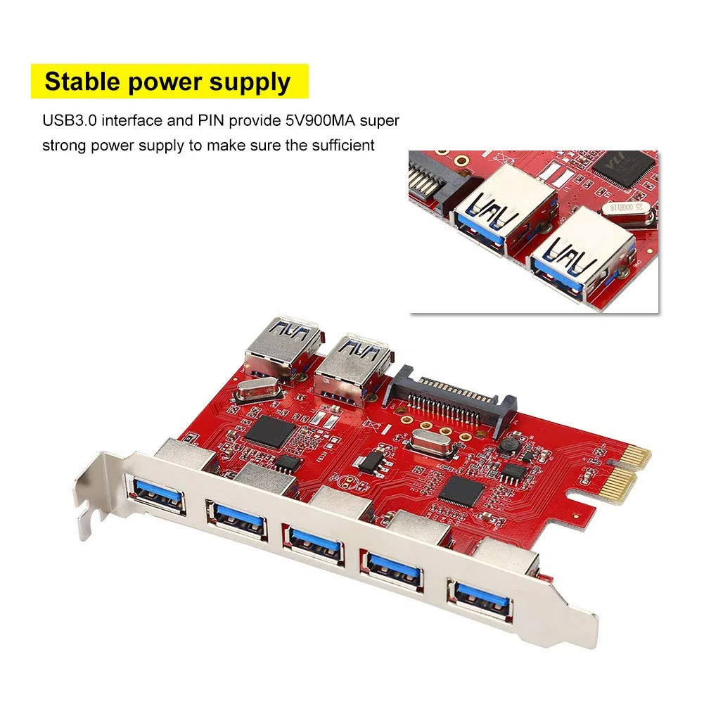 CCYLEZ Scheda di espansione da PCI a USB, Adattatore per Scheda di Estensione da PCI a USB, ultraveloce, ad Alta capacità, Adattatore per Scheda di espansione, velocità di trasferimento Dati Fino