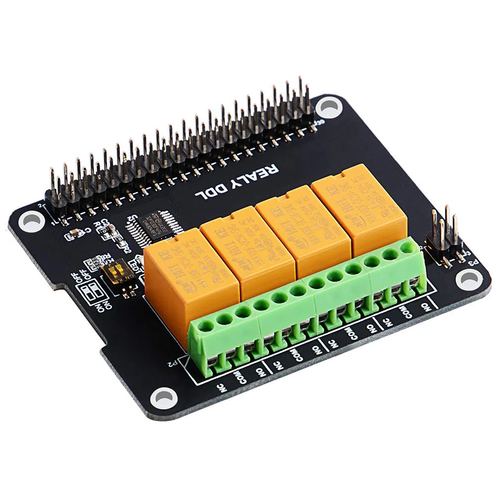 GeeekPi Raspberry Pi Scheda di espansione Modulo relè a 4 canali Modulo relè di Potenza per Raspberry Pi 3B+/3B/2B & Raspberry Pi 4 Modello B (Nessuna Programmazione Richiesta/programmabile)