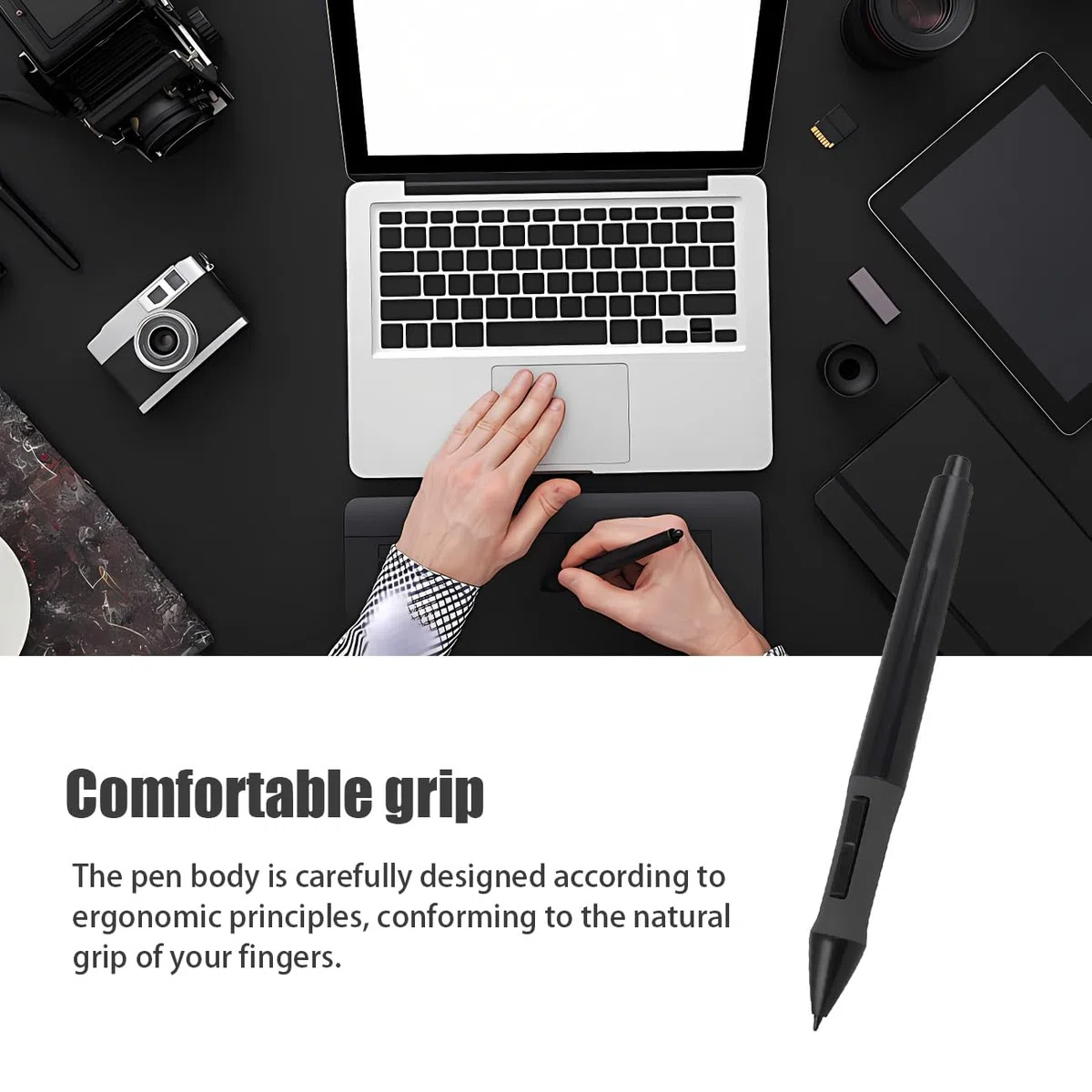 Penna sensibile alla pressione per HUION PEN68 penna digitale con 2 pulsanti laterali programmabili 2048 livelli per HUION H420 Tablet grafica PCS