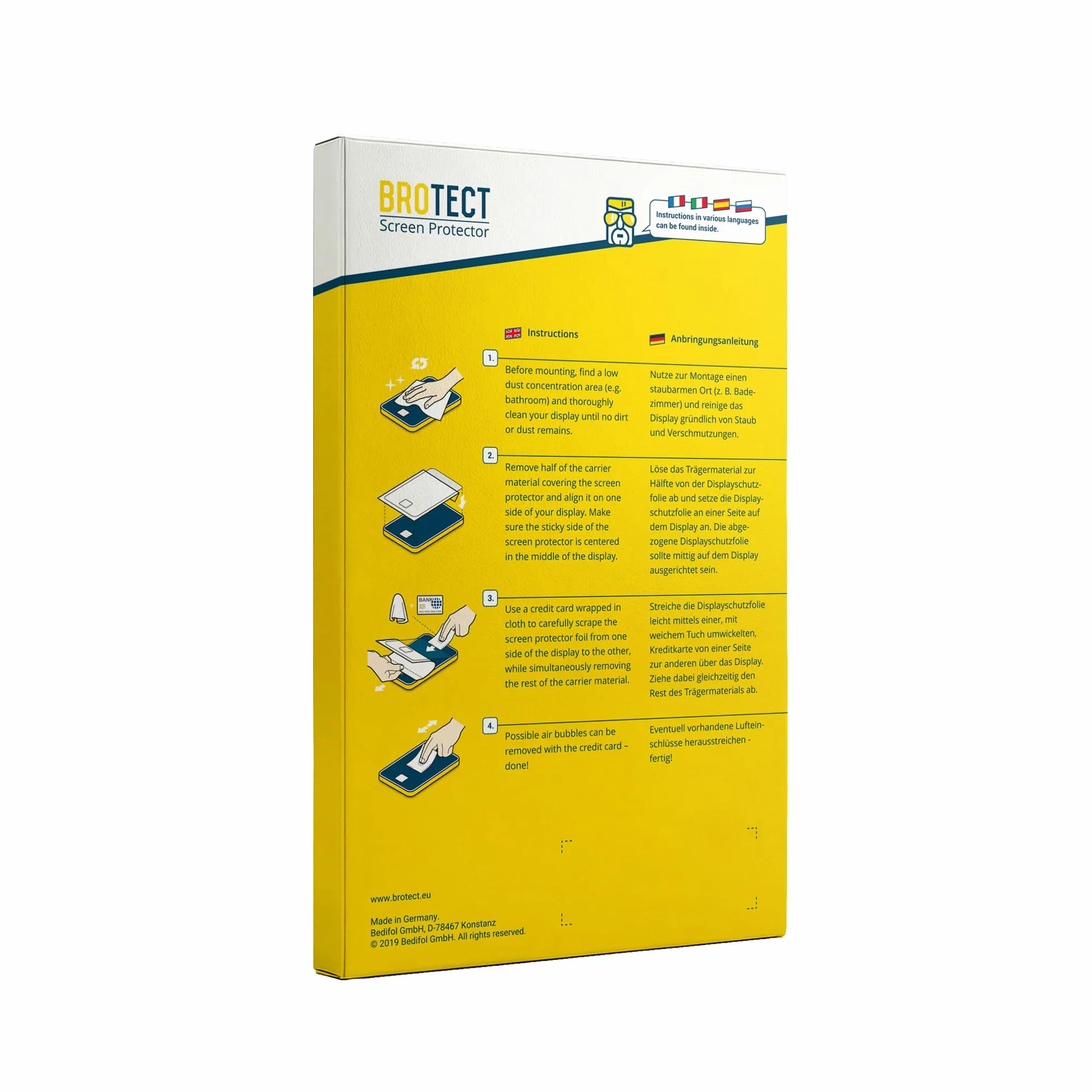 brotect Pellicola Protettiva Opaca 18.5" per PC touch panel con 47 cm (18,5 pollici) [410 mm x 231 mm, 16:9] Proteggi Schermo Anti-Riflesso