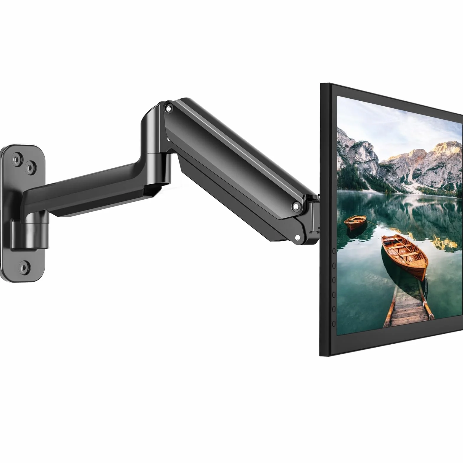 HUANUO Supporto da parete per schermo PC, braccio schermo PC, braccio per monitor da 17-32 pollici, supporto monitor da 8 kg, ergonomico regolabili, VESA 75 mm, 100 mm