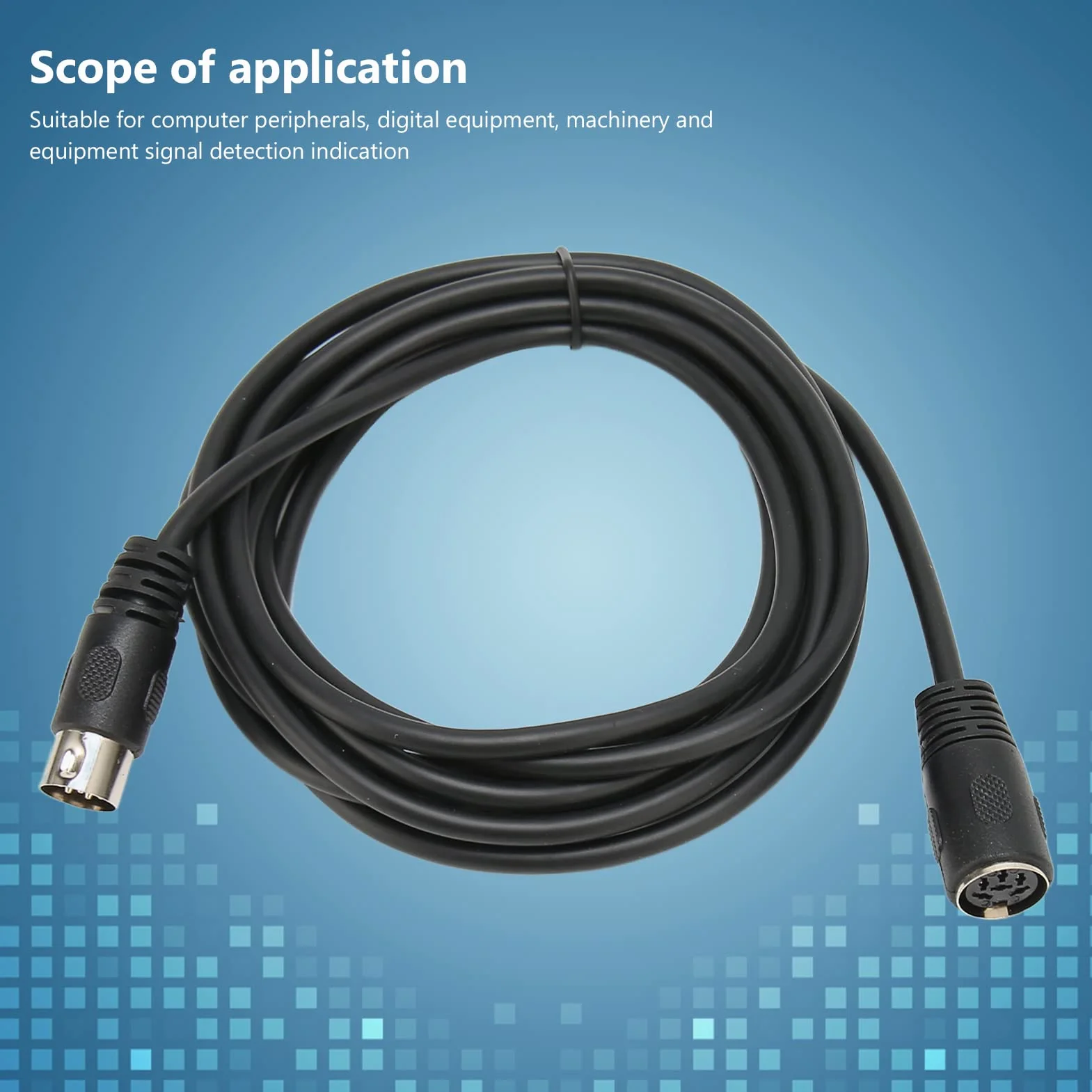 Cavo DIN Maschio-femmina a 6 Pin, Connessione Flessibile per Segnale Dati Cavo di Prolunga Portatile Professionale Plug and Play DIN a 6 Pin per Dispositivi Digitali (3 metri /