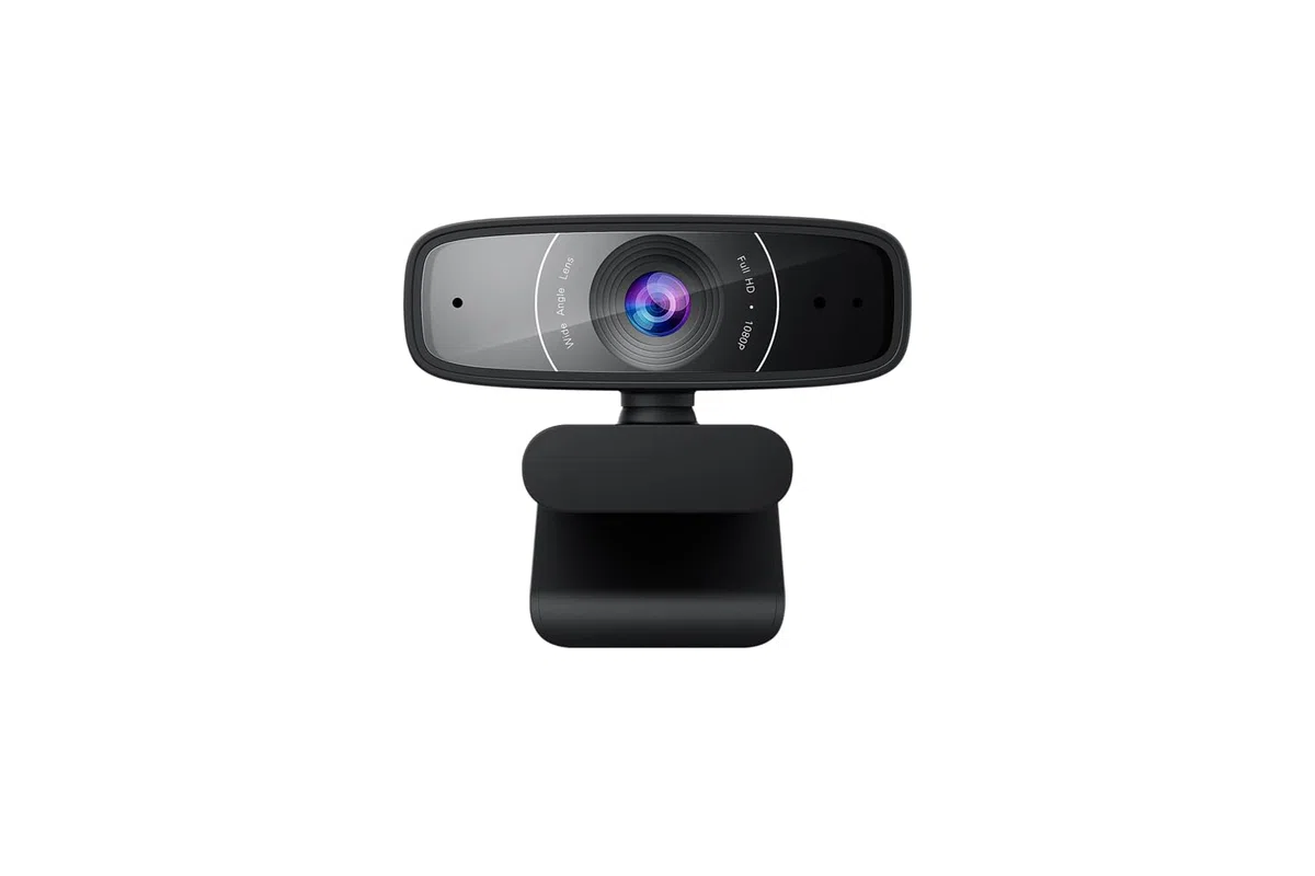 ASUS c3 Fotocamera USB Registrazione a 1080p a 30 fps, Microfono beamforming per Una Migliore qualità Audio e Video in Streaming in Diretta e Clip Regolabile Che Si Adatta a Vari dispositivi