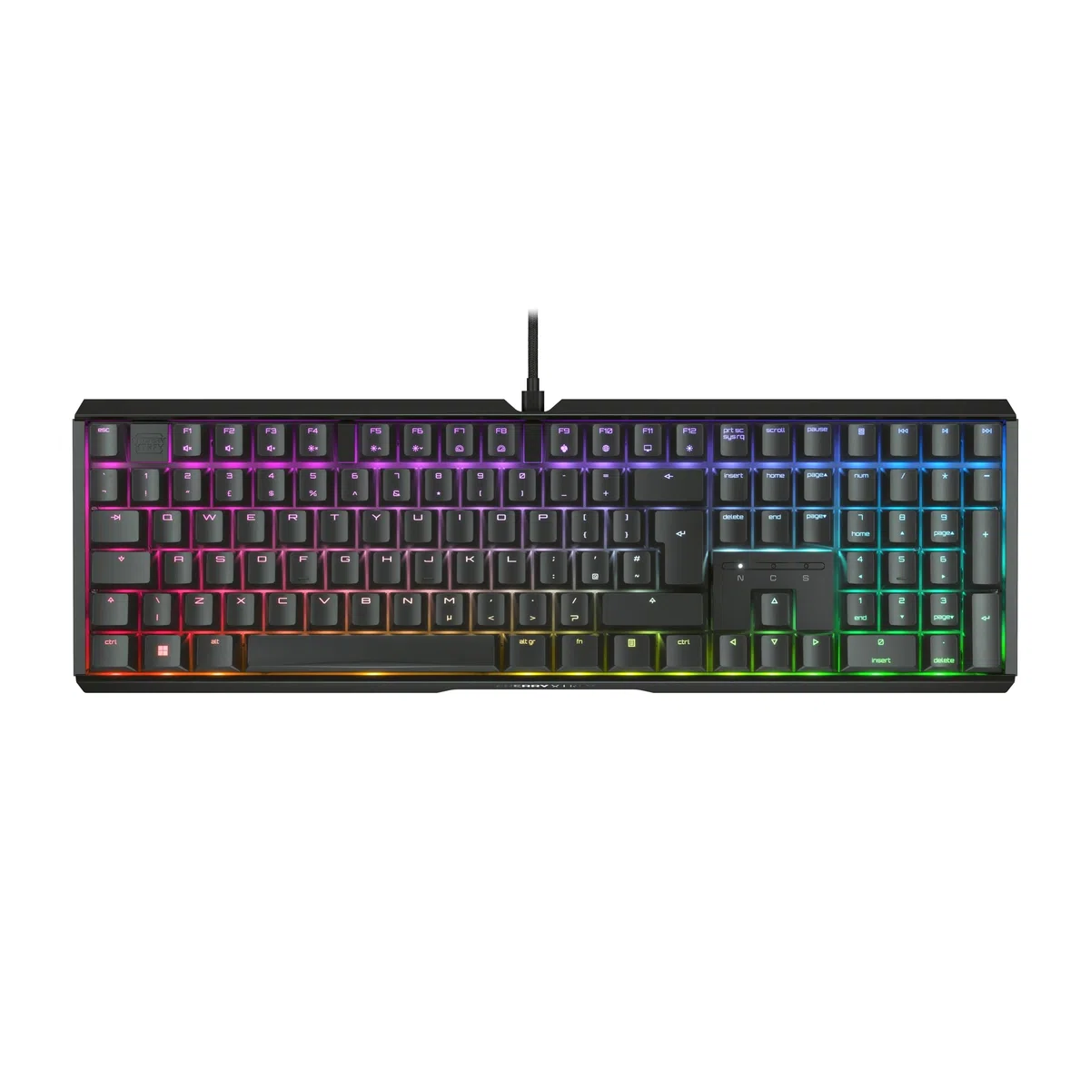 CHERRY XTRFY MX 3.1, Tastiera da gaming meccanica, Layout per il Regno Unito (QWERTY), Illuminazione RGB, Alloggiamento in alluminio, USB-A, Interruttori MX2A BROWN, colore nero