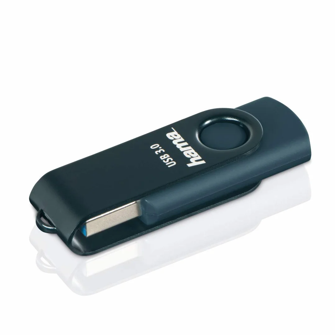 Hama Chiavetta USB 3 da 256 GB (trasferimento dati da 90 MB/s con occhiello per il fissaggio all'anello portachiavi, memory stick in metallo, adatto per Windows/MacBook), blu petrolio