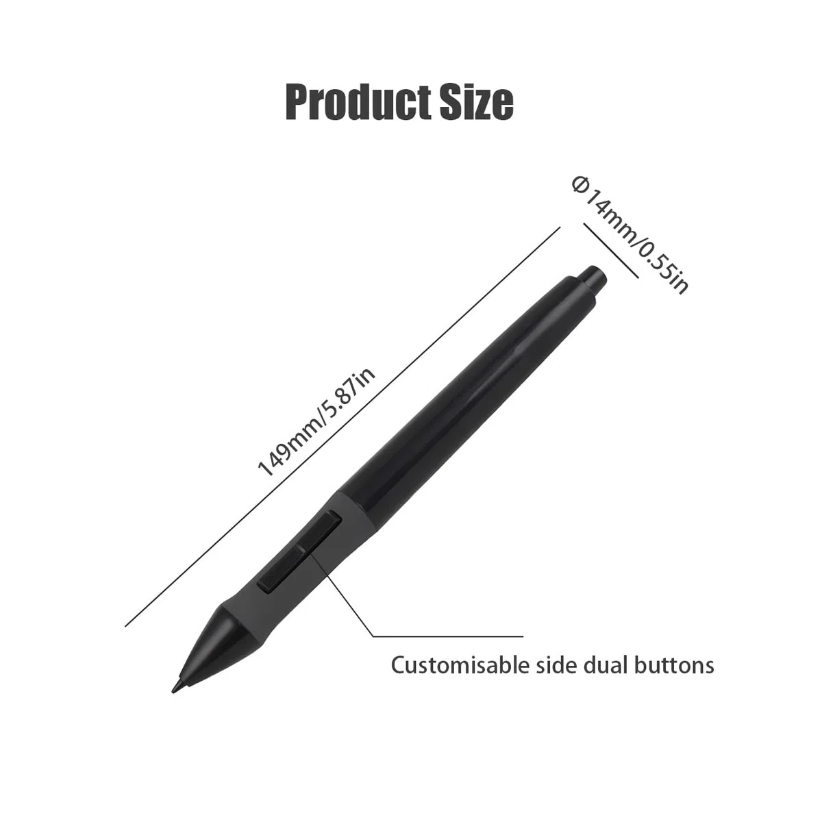 Penna sensibile alla pressione per HUION PEN68 penna digitale con 2 pulsanti laterali programmabili 2048 livelli per HUION H420 Tablet grafica PCS