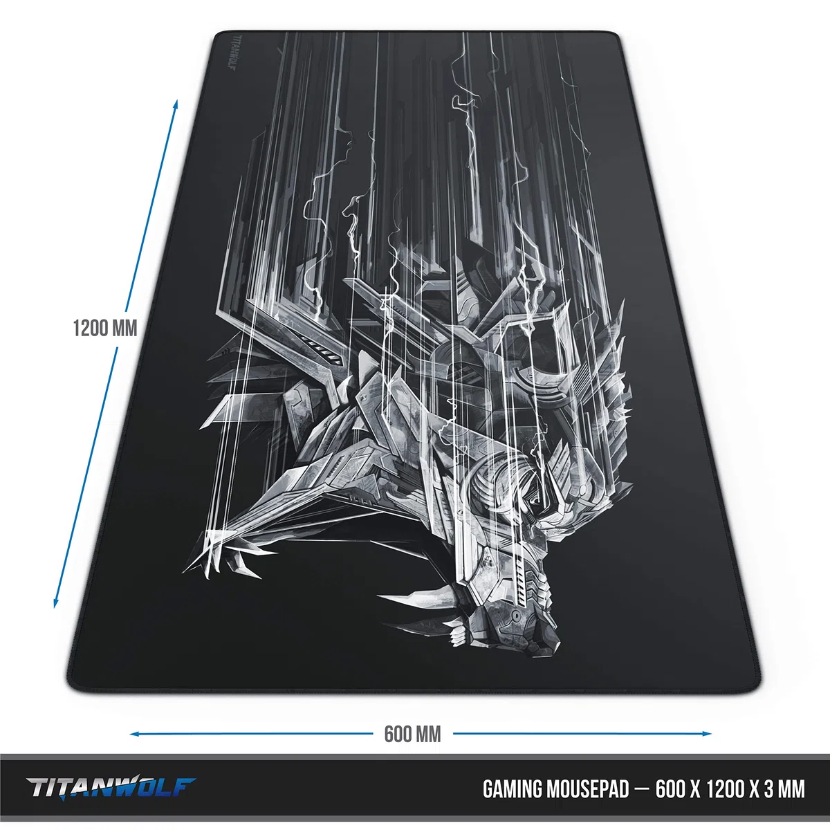 Titanwolf - Tappetino per il mouse da gioco Titanwolf, 1200 x 600 mm, XXXL, con motivo, misura grande, migliora precisione e velocità XXL, ad esempio per mouse Logitech e tastiera
