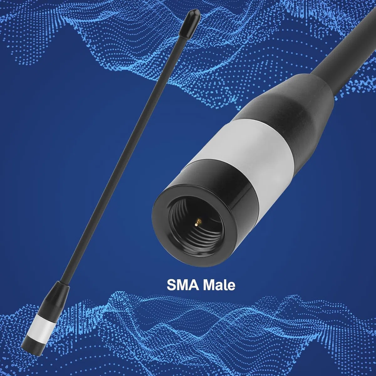 Confezione da 2 antenne 868 MHz, guaina da 10 dBi per antenna Mesh tastic LoRa Long Range Soft Whip, 17 cm, connettore Omni SMA nero
