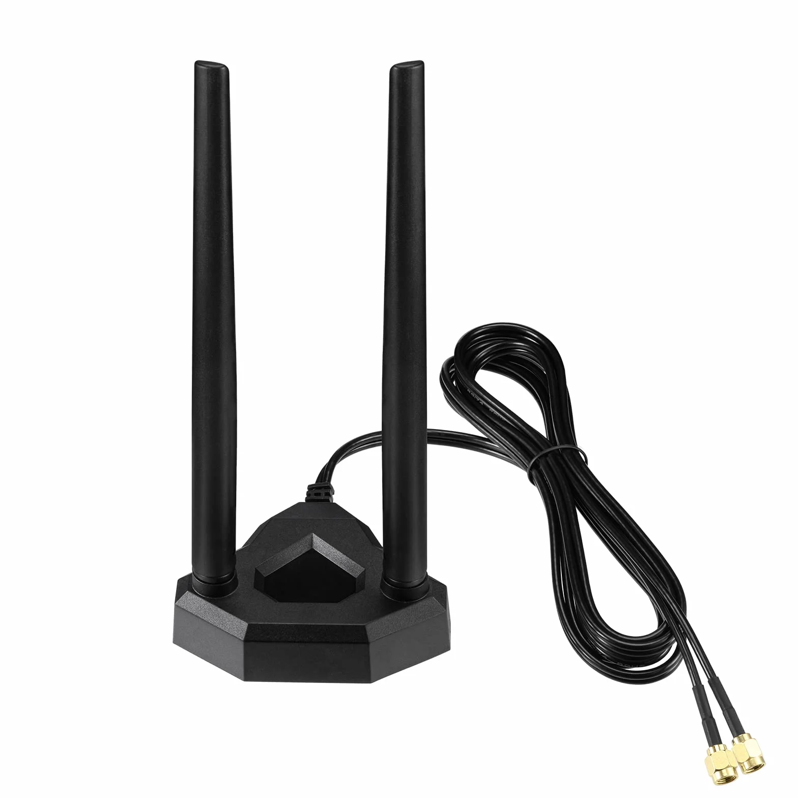 Eightwood Antenna WiFi Bi-Banda 2.4GHz/5GHz Antenna WLAN PC Router omnidirezionale con magnete RP-SMA con cavo di prolunga 2M per Netgear Scheda PCIE Scheda WLAN Scheda madre PC Bluetooth