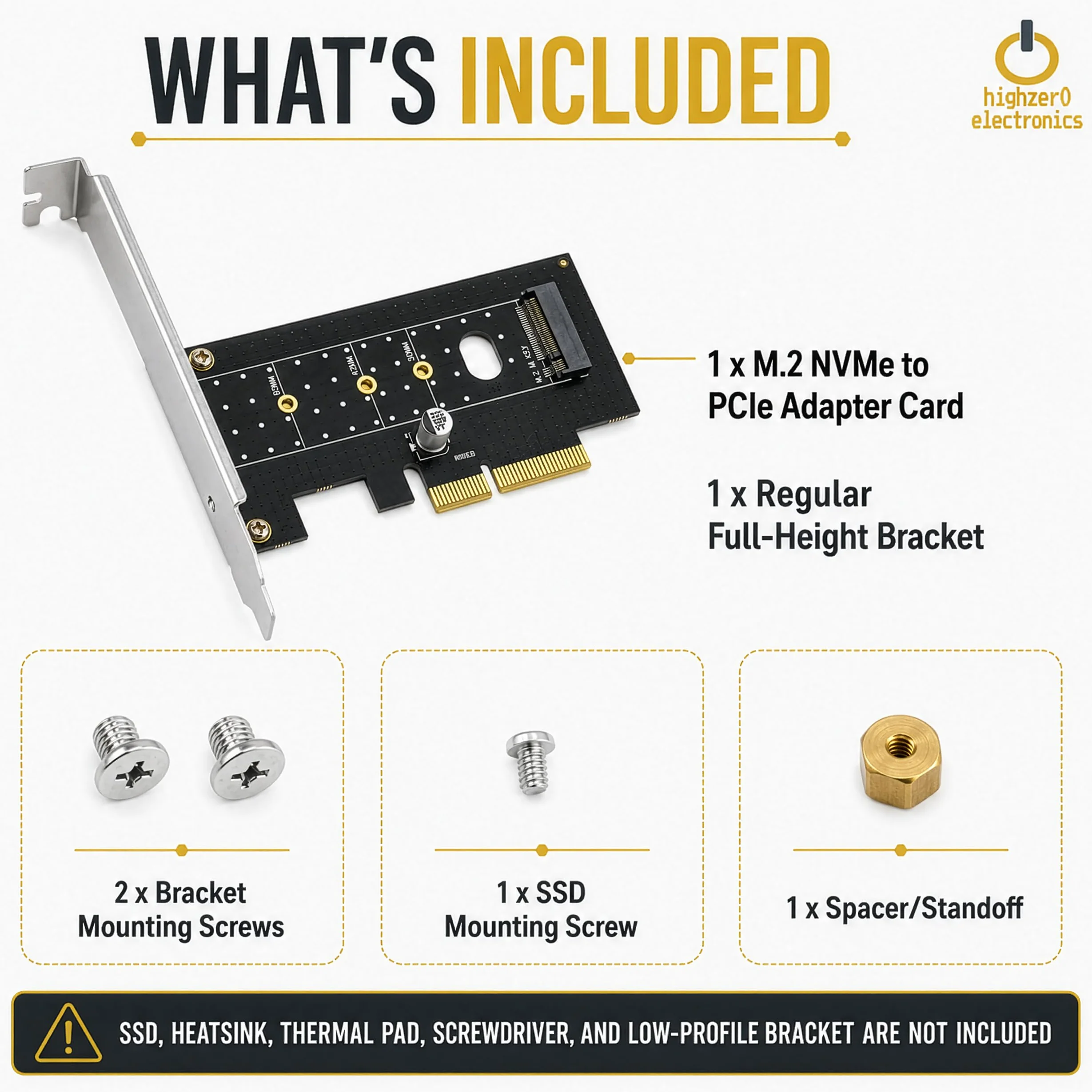 M.2 NVMe SSD NGFF to PCIE X4 Adapter M Key Interface Card Support PCI-e PCI Express 3.0 x4 2230-2280 Size M2 SSD M2 PCIE Adapter (M.2 SSD to PCIe x4)