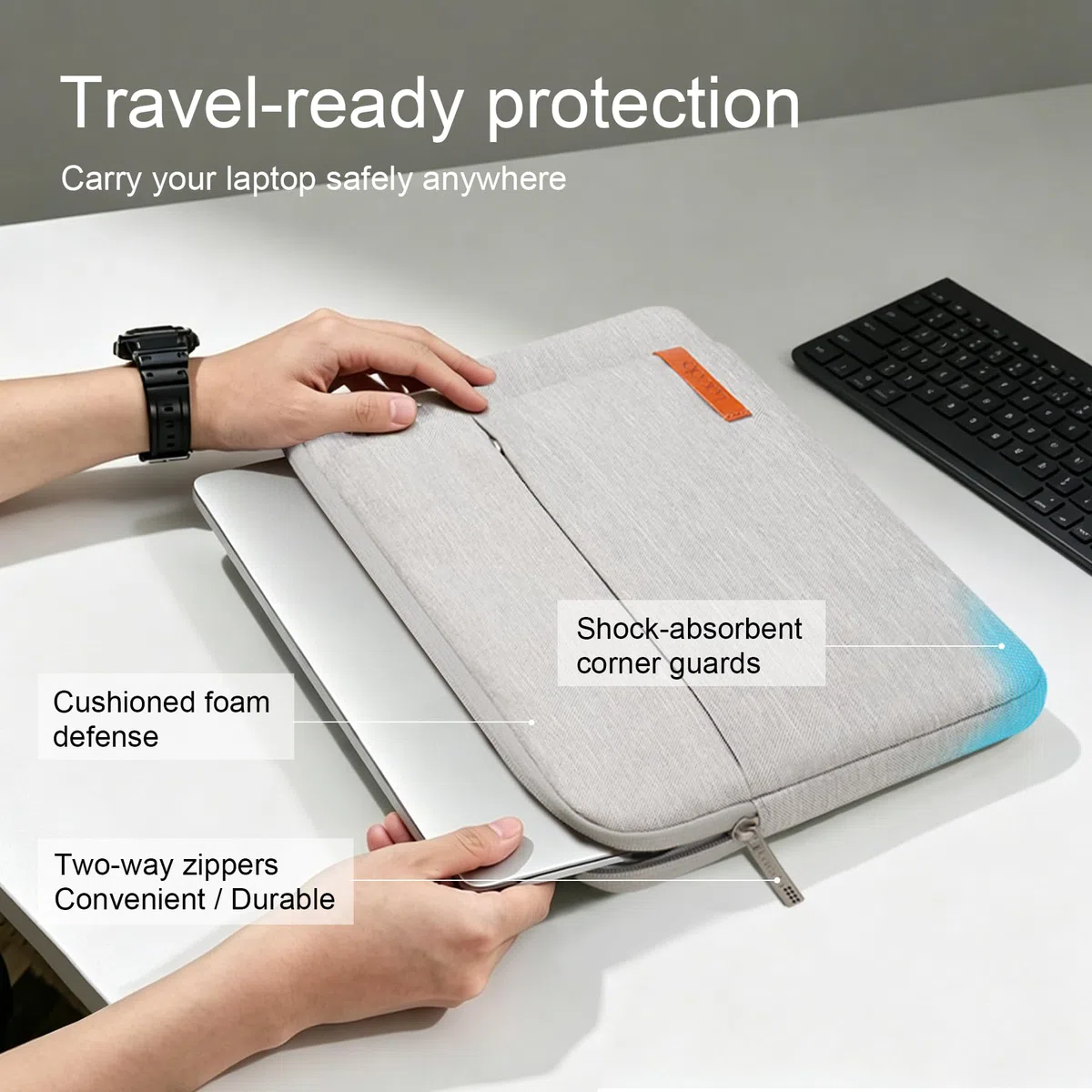Lacdo Borsa Protettiva Custodia per 13 pollici Microsoft New Surface Pro 11th Copilot + PC, Surface Pro 10/9/8/X/7/6/5, 12.4 pollici Microsoft Surface Laptop Go 3/2/1, Grigio