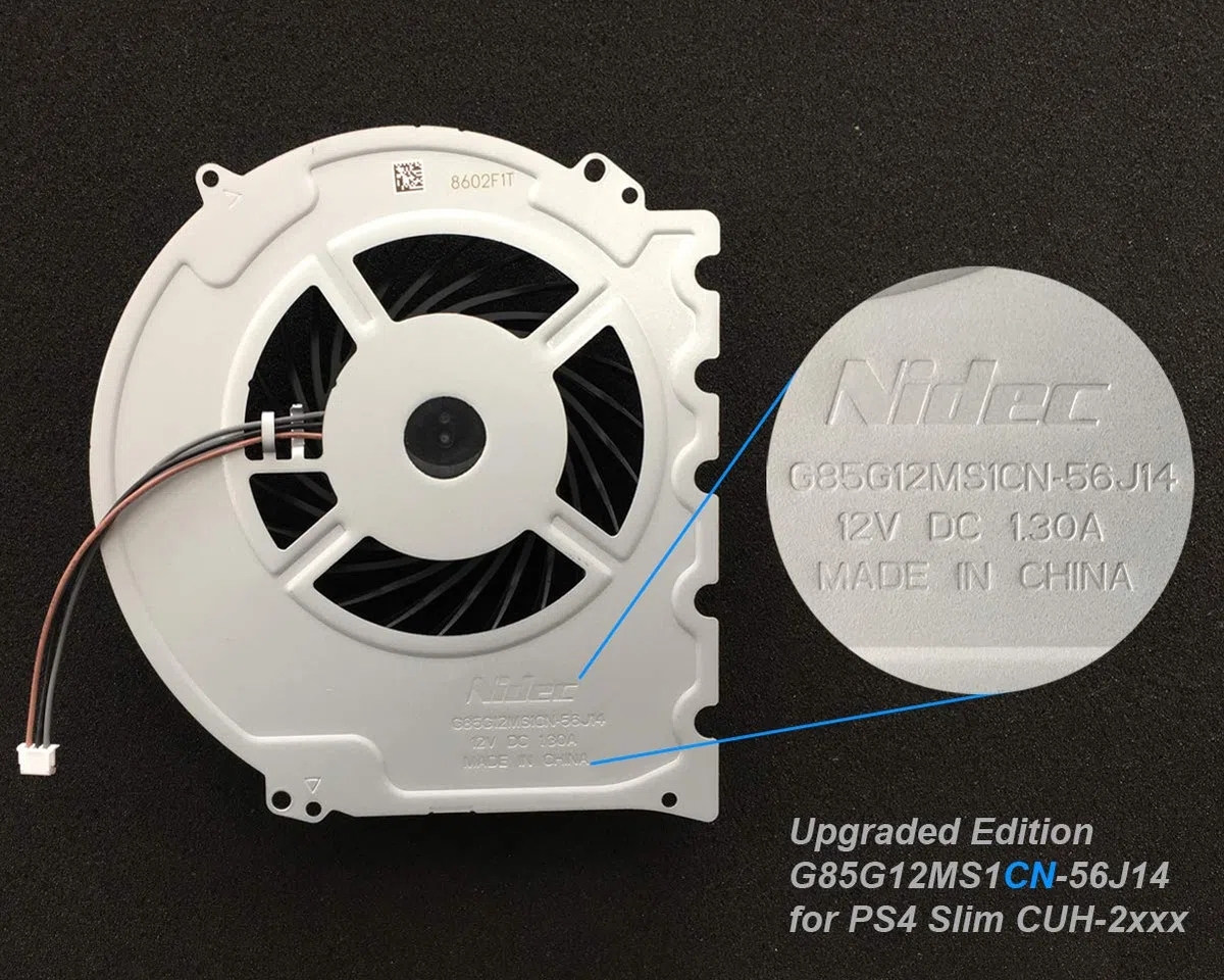 ElecGear Ventola di Raffreddamento Interna Sostitutiva per PS4 Slim CUH-2xxx – Parte di Ricambio della CPU Cooling Fan, Pasta Termica, TR8 PH00 Set di cacciaviti per Playstation 4 Slim