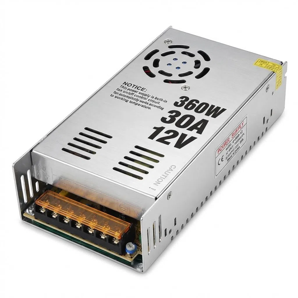 TEMPO DI SALDI Trasformatore 220V 12V 360 W Corpo in Metallo 20 x 11 x 5 cm - Alimentatore 12v 30A Stabilizzato, per Alimentatore Striscia LED, Telecamere a circuito chiuso, Router e altri dispositivi