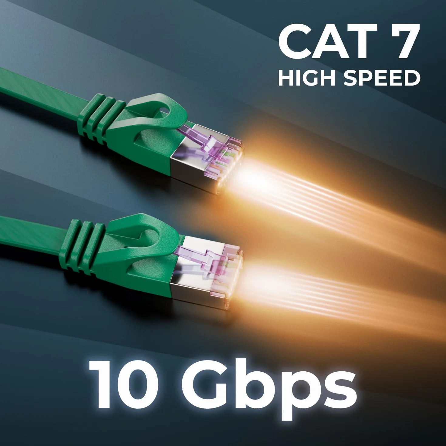 deleyCON 10x 2m Cavo Rete CAT7 Piatto (CAT 7 con 10 Gbit/s) Gigabit LAN - RJ45 Ethernet Patch Lungo Piatto - per Internet Switch Router Modem Patchpanel - Multicolore