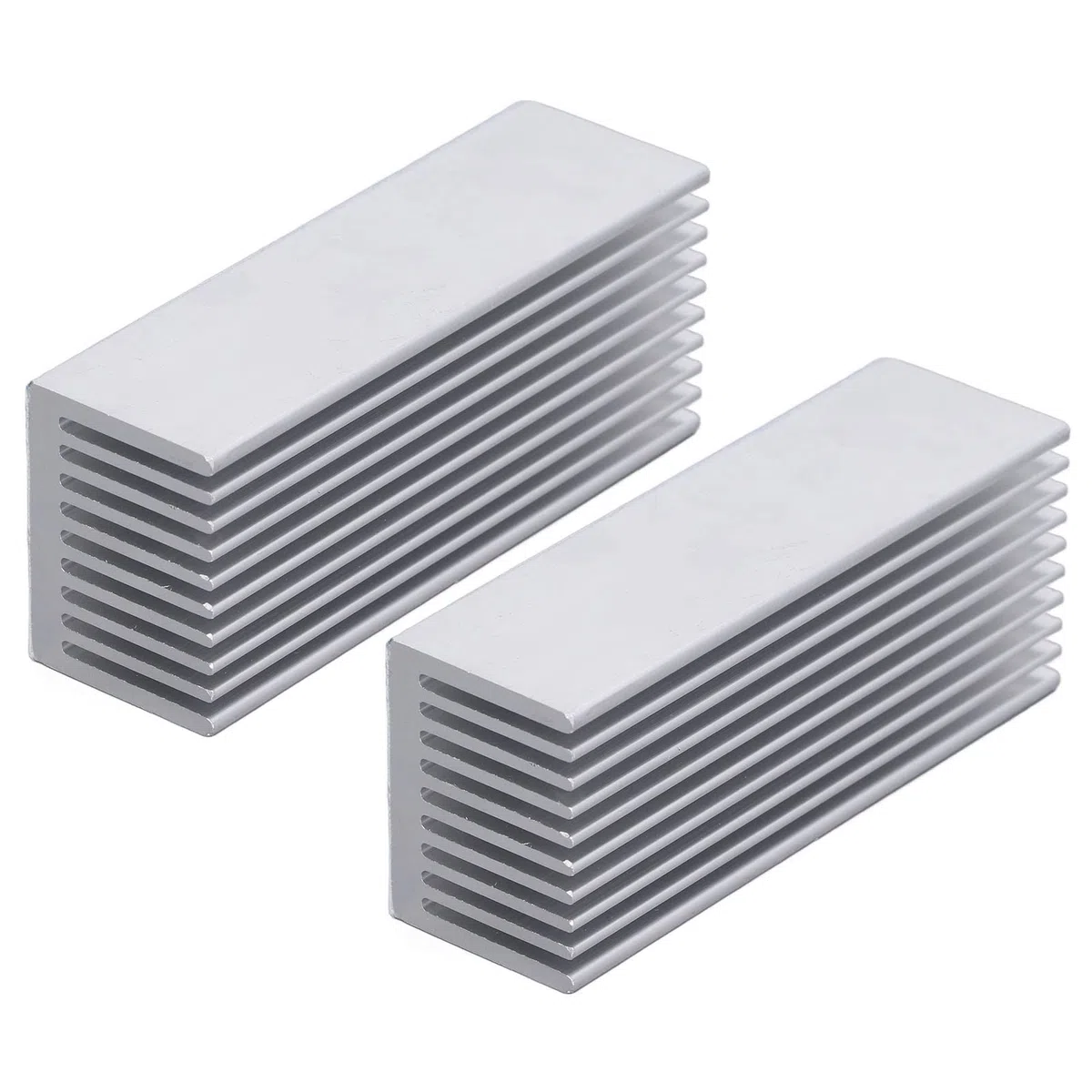 Dissipatore di calore in alluminio 100x40x30 mm, ampia superficie, anticorrosione per schede elettroniche (senza adesivo)