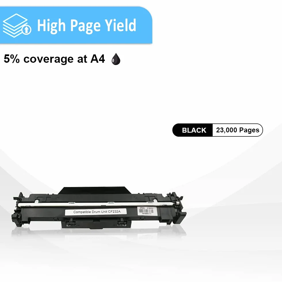 Compatibile Tamburo 32A CF232A Nero Sostituzione per HP Laserjet pro M118dw M203d M203dn M203dw M220 MFP M227fdn M227fdw M148fdw M148dw M148fdw Stampante（Tamburo 23000 Pagine）