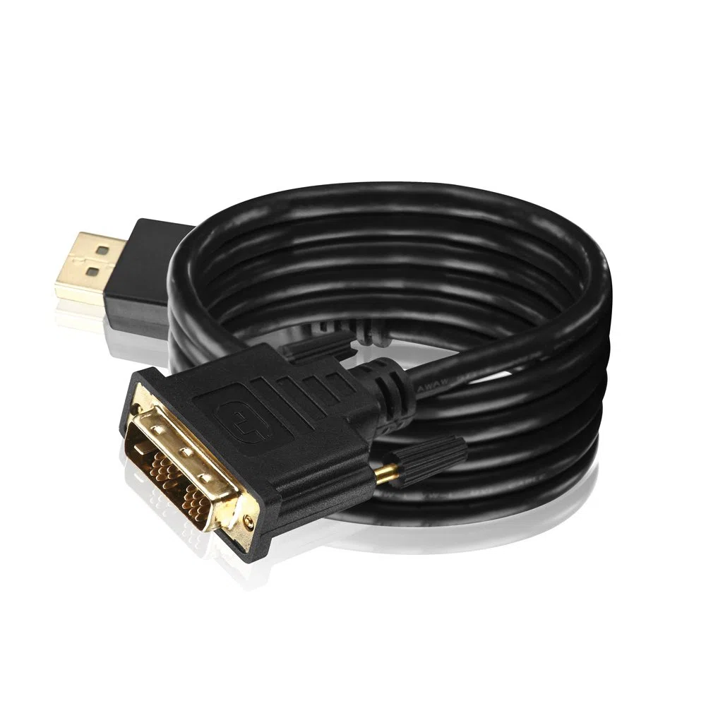 HDSupply DC045-010 Cavo di collegamento DisplayPort / DVI (connettore DisplayPort - connettore DVI single link), contatti dorati, 1,00 m, nero