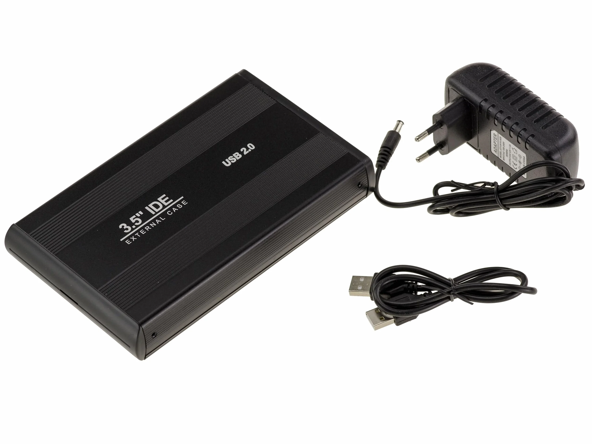 KALEA-INFORMATIQUE Contenitore USB esterno per dischi rigidi IDE 3,5 40 pin con alimentazione esterna. Alluminio nero