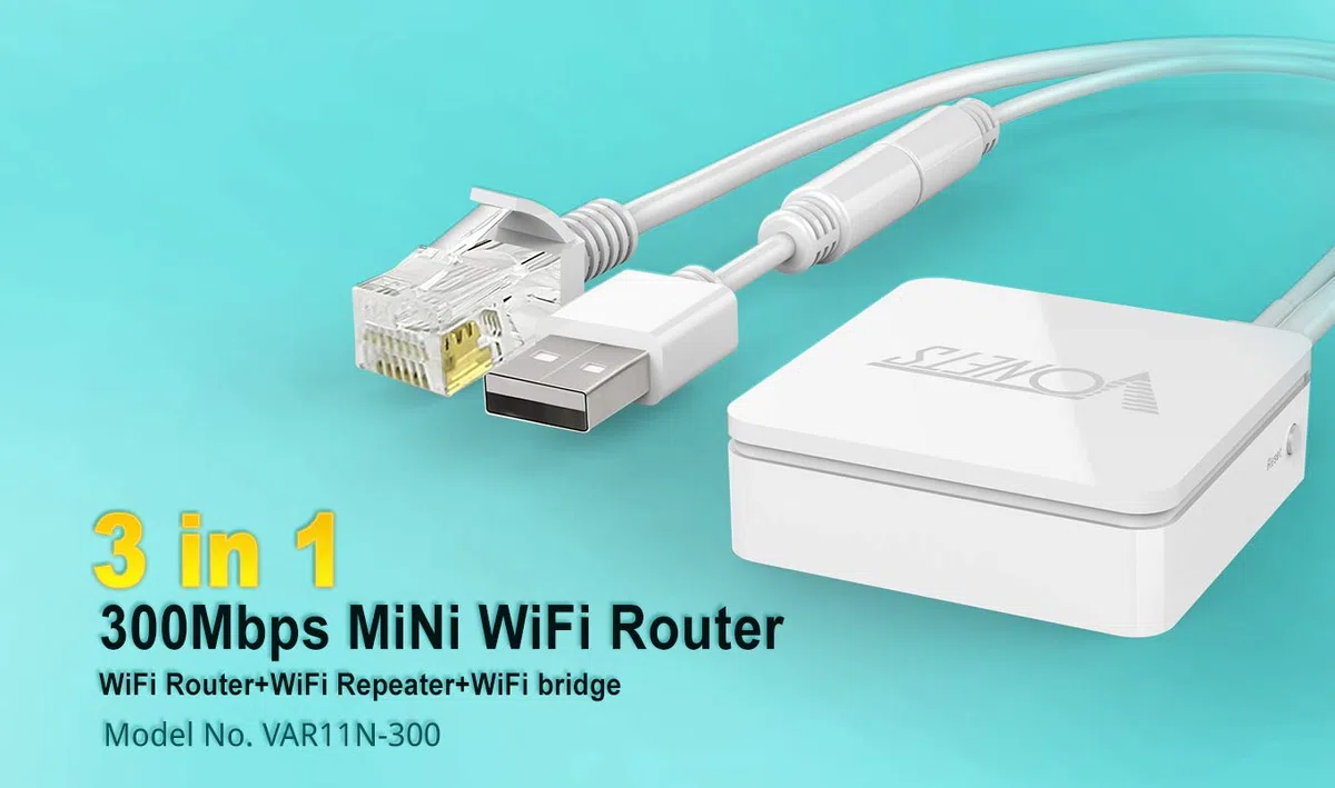 VONETS Mini Router WiFi 2.4GHz WiFi Bridge Ripetitore Wireless/WiFi a Ethernet per Home Hotel Viaggi WiFi IP Camera Stampante Dispositivi di Rete VAR11N-300