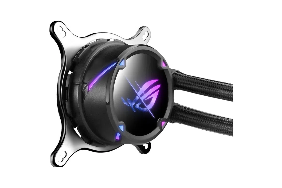 ASUS ROG Strix LC II 240 Raffreddatore a liquido per CPU all-in-one con Aura Sync, supporto Intel LGA 1150/2066 e AMD AM4/TR4 e doppia ventola ROG da 120 mm ARGB, Nero