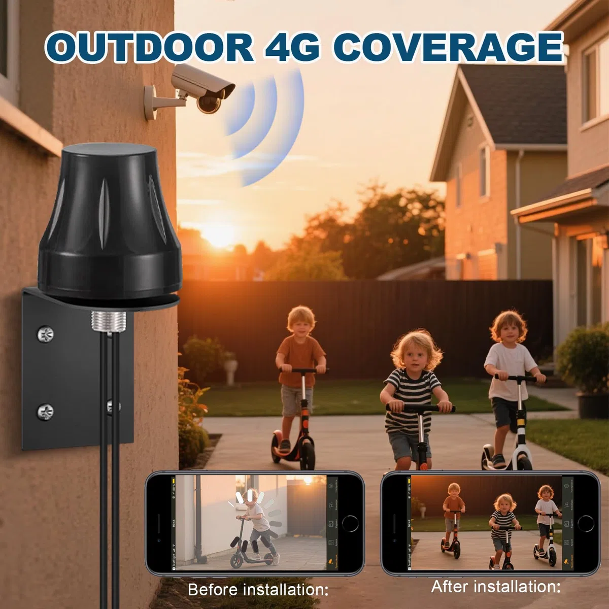 Bingfu Antenna 4G LTE Esterna SMA Maschio 5dBi MIMO Impermeabile Staffa Fissa Montaggio a Parete per Tim Vodafone Iliad WindTre 4G LTE Wireless CPE Router Gateway IoT Cellulare Telecamera di Sicurezza