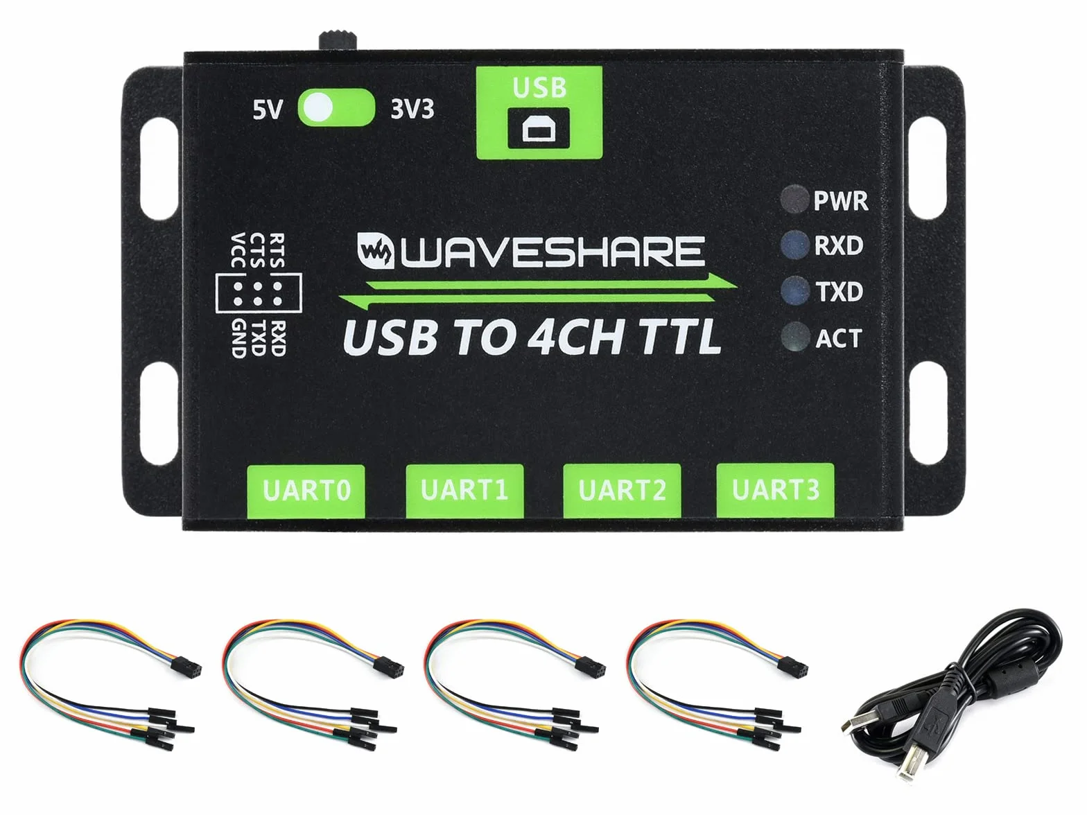 Waveshare USB industriale al convertitore 4CH TTL USB a UART con multi circuiti di protezione multi supporto dei sistemi