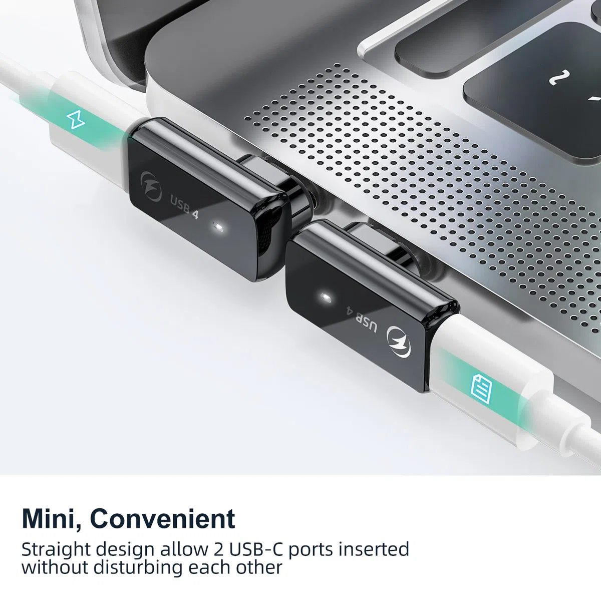 Adattatore magnetico USB C da 240 W, confezione da 2, adattatore magnetico USB C da 24 pin,supporto diretto per trasferimento dati a 40 Gbps, uscita video 8K 60 Hz per MacBook Thunderbolt 4, iPhone 15