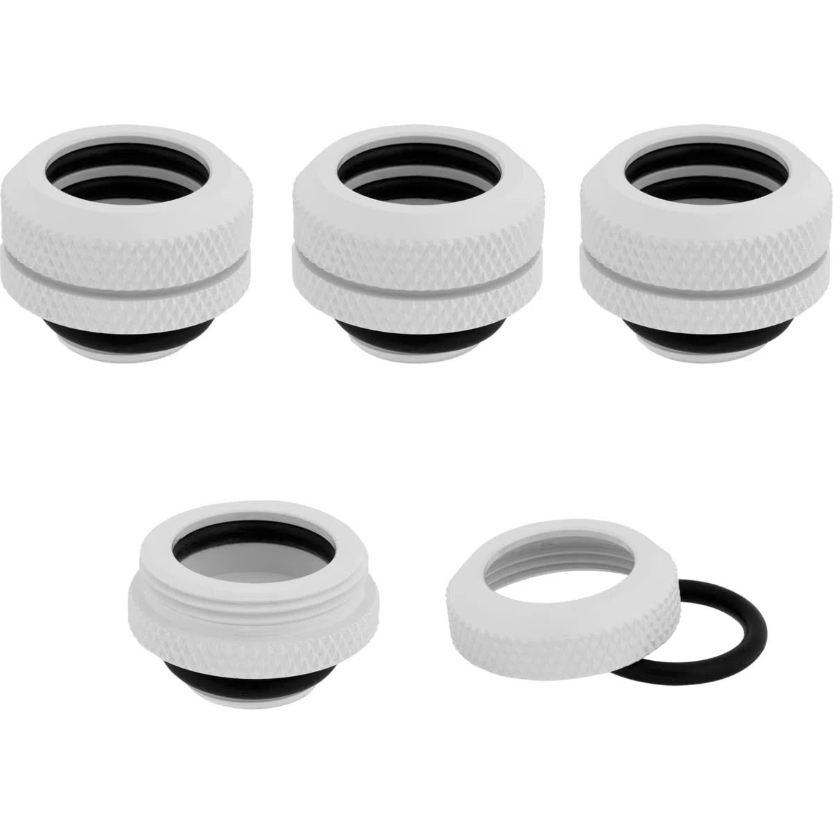 Corsair Connettori XF Hardline per tubi rigidi con diametro esterno di 14mm, pacco da quattro, bianco