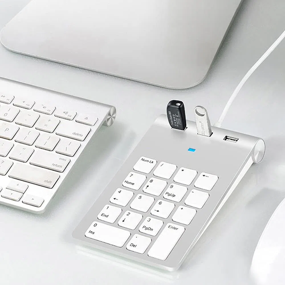 Mini Tastiera Numerica Tastiera 18 Tastierino Numerico Tastierino Numerico Tastierino Numerico con 3 Porte Hub USB per PC Desktop Portatile