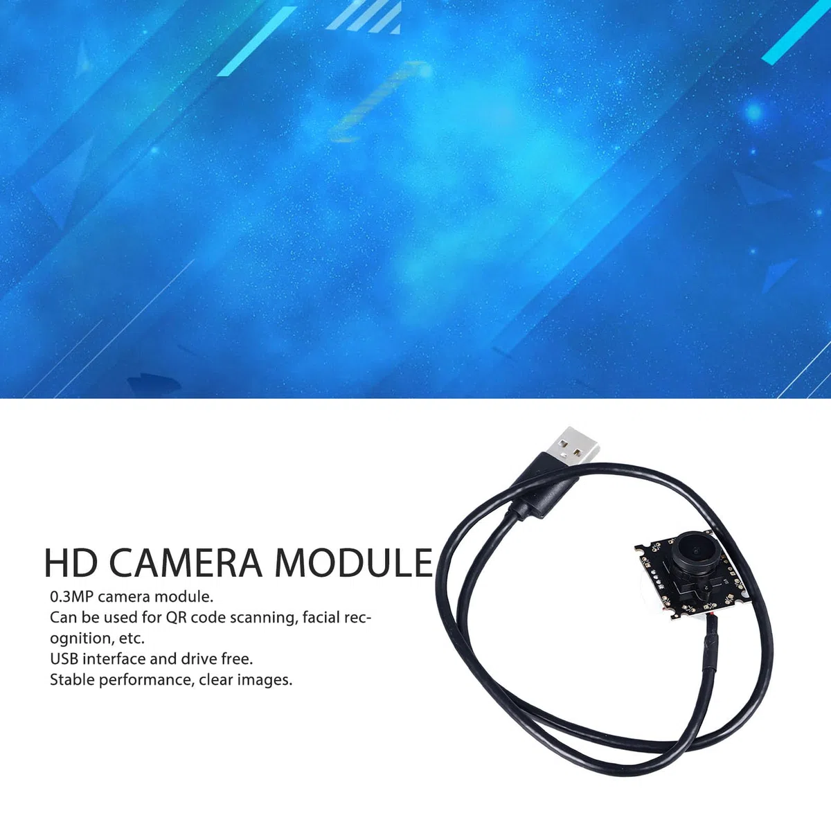 Messa a Fuoco Manuale Modulo Fotocamera USB Modulo Webcam Fotocamera da 0,3 MP Grandangolo da 160 ° con Distorsione Scheda Fotocamera Cablata USB